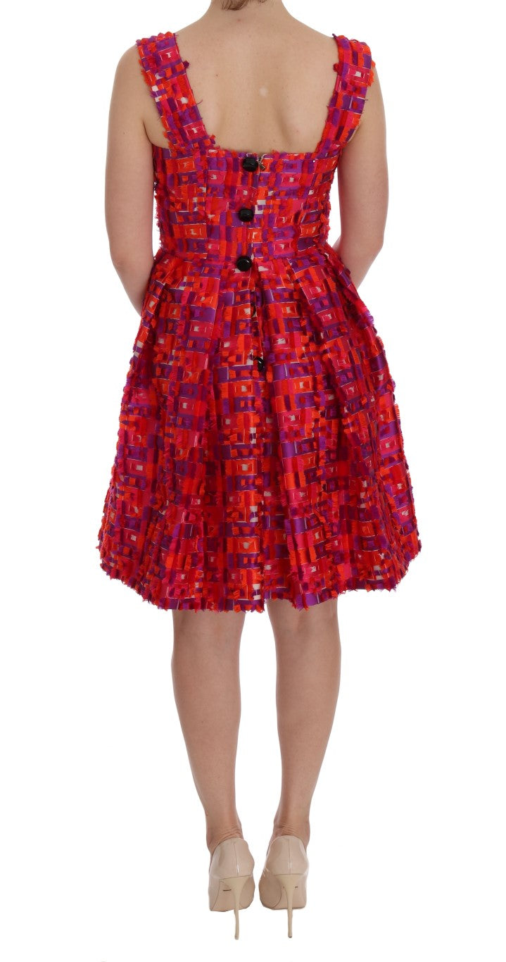 Dolce & Gabbana pink patterned A-line dress above the knee
